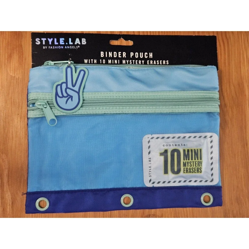 STYLE.LAB Fashion Angels Binder Pouch 3-Ring Pencil Case with 10 Mystery Erasers